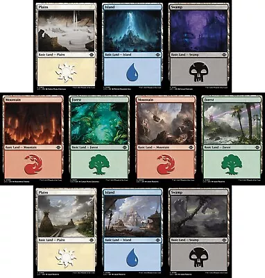 MTG Lost Caverns Of Ixalan *FOIL* Basic Land Pack - 16 Of Each Style - 160 Total • $15.99