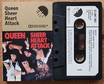 Queen - Sheer Heart Attack (emi Tcemc3061) 1974 Uk Cassette Tape Black Vg+ • £22.49