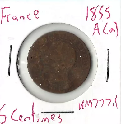 Coin France (Napoleon III) 5 Centimes 1855 A (a) KM777.1 • $1.29