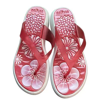 Melissa Pink Flip Flop Platform Sandals Women's Size 8 • $19.95