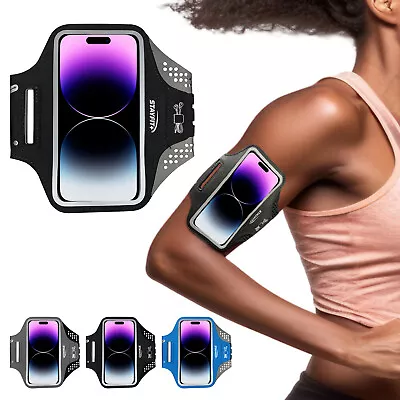 Running Armband Sports Cell Phone Holder Fitness Case Exercise Wallet Pouch Key • $9.99