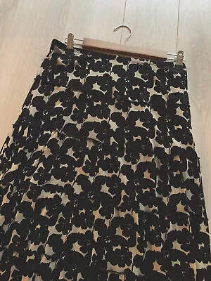 Max Edition A-Lime Ruffle Black White Floral Lave Maxi Skirt Sz M • $12.71