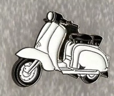 New Vespa Lambretta Scooter White Pin Badge Tie Pin Badge Metal • £2.15