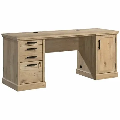 Sauder Mason Peak 72  Engineered Wood Knee Space Credenza Desk In Prime Oak • $1065.72