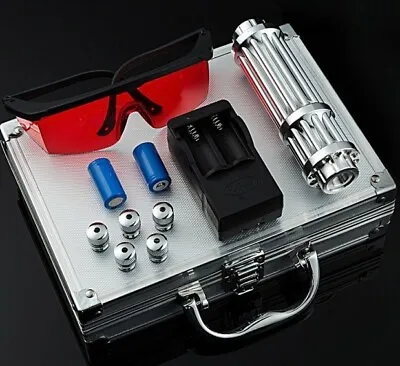 1MW 450nm Blue Light Pointer Pen+Box&battery Rescue Burning Beam Light Outdoor • $56.50