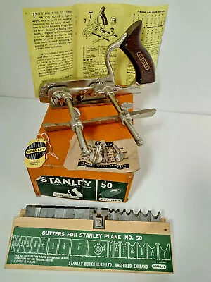 £135 • Buy Vintage Stanley No 50 Combination Plane With Original Box And 17 Blades