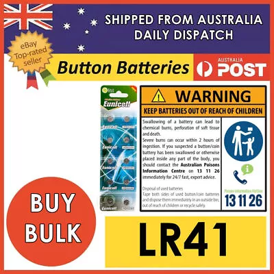 LR41 Batteries Genuine AG3 LR41 LR736 L736 Alkaline 10 20 50 Button Battery 1.5V • $1.90