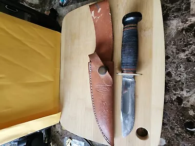Marbles Gladstone  Michigan   Knife. Vintage Fixed Blade. Not Original  Sheath. • $65
