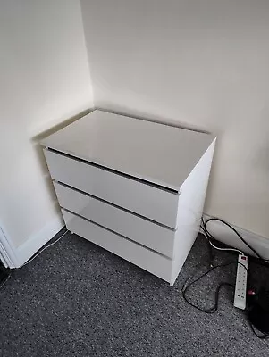 IKEA Malm Chest Of 3 Drawers White 80Wx78Hx48D Cm • £25