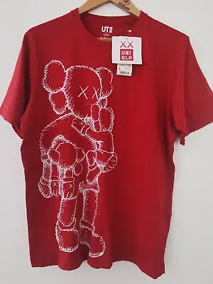 BNWT Uniqlo X KAWS Clean Slate Print Red T-Shirt Size Large * NEW • $130.65