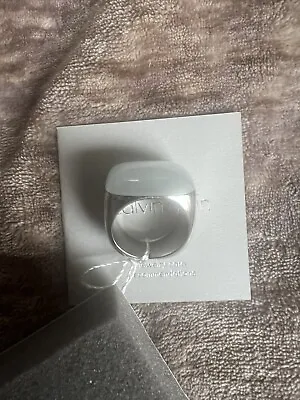 BNIB Genuine Authentic Calvin Klein Silver Square Onyx Ring L 9 UK S • £15