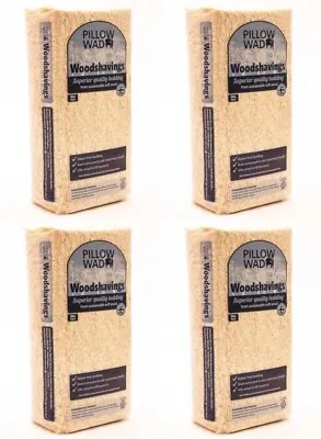4x Pillow Wad Wood Shavings Animal Bedding Kiln Dried Bales Dust Bacteria - 1kg • £14.99