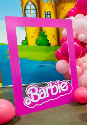 Barbie Photo Frame Booth Selfie Party Photo Prop 89cm X 76cm • $31.99