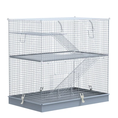 £47.99 • Buy PawHut 3-Level Small Animal Cage Pet Bunny Hutch W/ Easy Clip Base Ladder