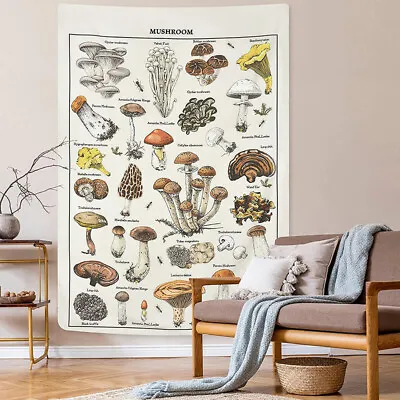 Quotes Mushroom Tapestry Wall Decor Mycology Champignon Identification Chart_`h • $8.52