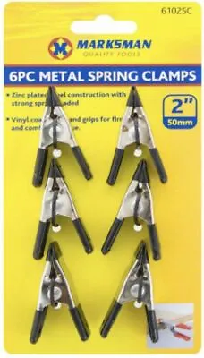 6x Mini Spring Clamp 2  Metal Micro DIY Bulldog Clips Strong Grip Stall 50mm • £2.99