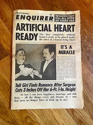 Vintage 1968 National Enquirer Tabloid ROY ROGERS Artificial Heart UFOs • $24.99
