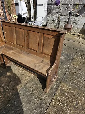 Original Antique Solid Oak Corner Church Pew • £145