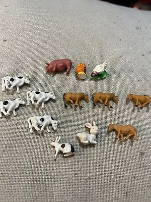 MIXED LOT OF MINIATURE ANIMALS DOLLHOUSE MINI SCENES 13 Figures • $25