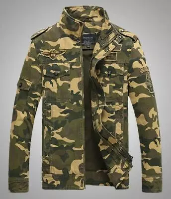 New Men's Military Slim Fit Zip Jacket Air Force Jacket Military Coat Outwear • $41.99