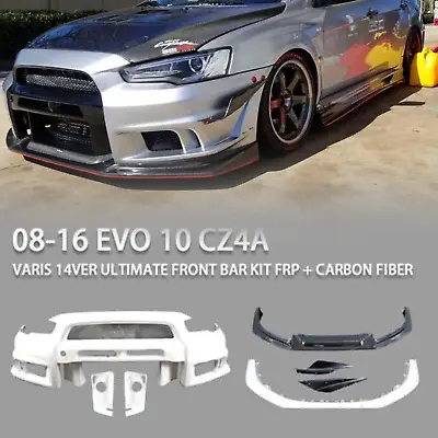 Fit 2008-2016 Mitsubishi Evolution EVO 10 FRP Carbon Fiber Front Bumper Kit 7PCS • $1399