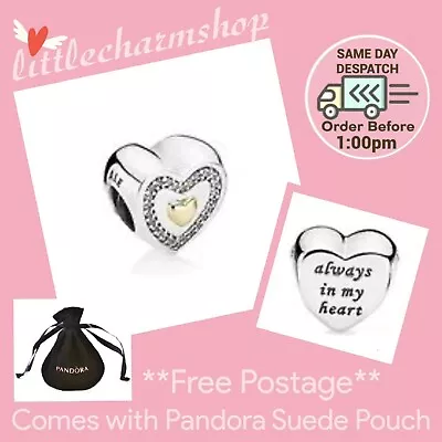 NEW Authentic PANDORA Two-Tone Always In My Heart Charm - 791523CZ RETIRED • $79.10