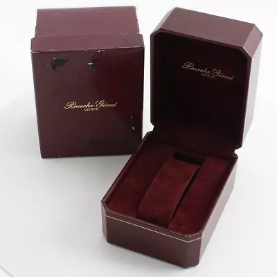 Bueche Girod Geneve Vintage Burgundy Watch Presentation Box - Outer/Inner/Holder • $40