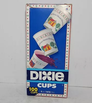 Dixie Disposable Cups 5 Oz Home Sweet Home Vintage 1993 - 70 Ct Left In Box • $8.49