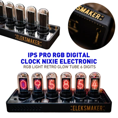 £123.23 • Buy IPS Pro RGB Digital Clock Nixie Electronic RGB Light Retro Glow Tube 6 Digits