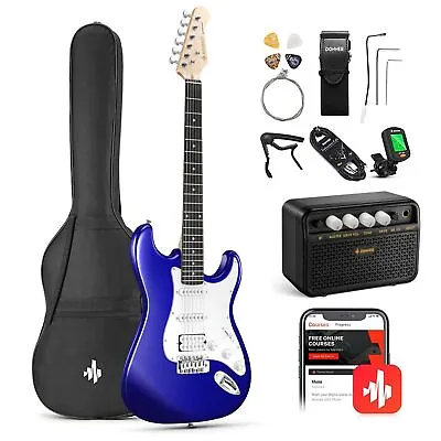 🎸Donner DST-100 Electric Guitar Rock Amplifier Amp Tuner Pick Bag Beginner Set • $199.49