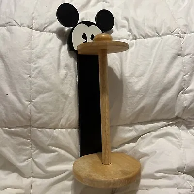 Disney Mickey Mouse Paper Towel Holder Stand Wooden Kitchen Decor Vintage • $42