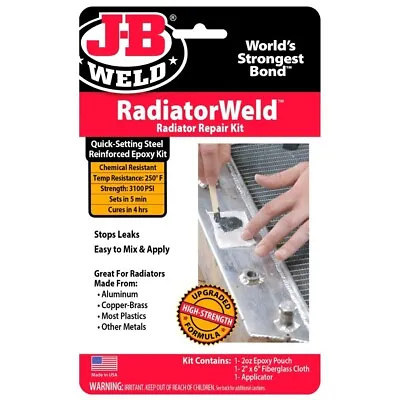 $32.95 • Buy JB Weld RadiatorWeld Epoxy Putty Radiator & Plastic Tank Repair Kit J-B 2120