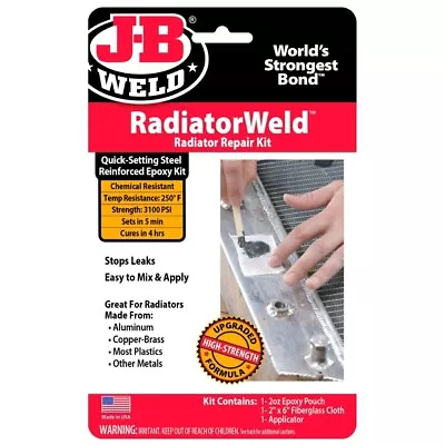 JB Weld RadiatorWeld Epoxy Putty Radiator & Plastic Tank Repair Kit J-B 2120 • $32.99