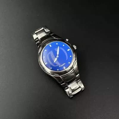 Fossil Big Tic JR-8096 Blue Dial Stainless Steel RARE (40mm) • $269.99