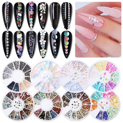 12Grid Disc Nail Art Rhinestones FlatBack Glitter Diamond 3D Nail Art Decoration • $1.38