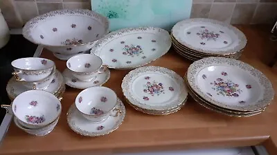 Vintage French Dinner Service Limoges Porcelain - Gold Finish • £150
