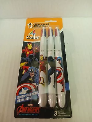 BIC® 4-Color Marvel's Avengers Edition Retractable Ball Pens 3pc Pack • $12.49