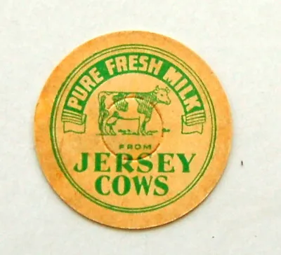 Old Milk Bottle Cardboard Cap :   Jersey Cows   ( Tellings Cirencester ) Dairy.. • £2.50