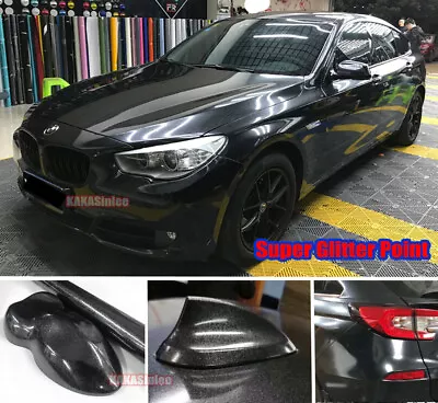 Black Entire Car Wrap Pearl Gloss Sparkle Metallic Chrome Vinyl Decal Sticker AX • $510.46