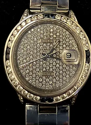 Rolex Mens Diamond Watch Diamond Dial Diamond/Sapphire Bezel Iced Dial • $6995