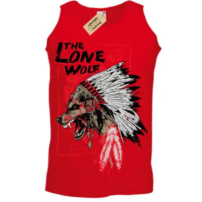 £11.95 • Buy The Lone Wolf T-Shirt Chieftan Indian Headress Vest Mens 