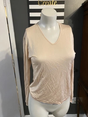 $9.99 • Buy Under Silk Womens Silk Base Layer Scoop Neck Long Sleeve Under Shirt S Beige