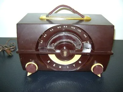 VINTAGE Art Deco BAKELITE ZENITH VACUUM TUBE RADIO Phono Input  Radio Works • $65.99