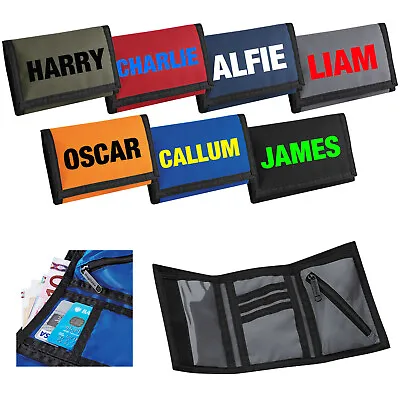Personalised Printed Wallet Childs Boys Girls Name Wallet Travel Purse Card Coin • £7.99