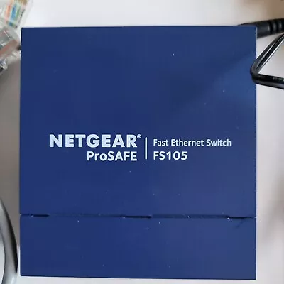 Netgear ProSafe FS105 5-port 10/100 Desktop Switch W/2 Network Cords. • $9.95