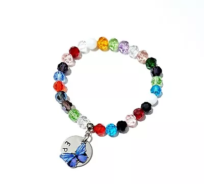 Medical Alert Bracelet Warning Stretch 8mm Crystal Beads Charm & Butterfly 7  • £6.99