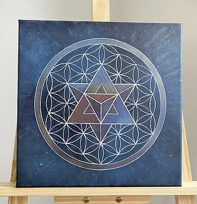 Merkaba Sacred Geometry Acrylic Painting • £50