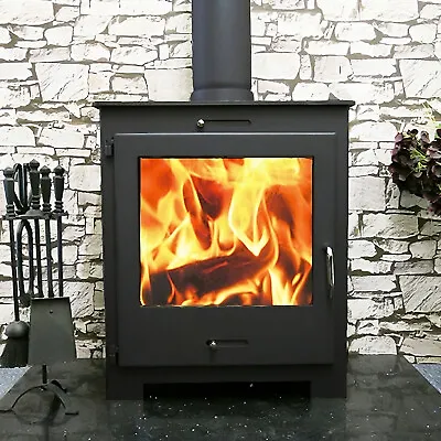 Wood Burning Stove With Back Boiler Nero Lux B - Max 15kw Multifuel Wood Burner • £1299.99