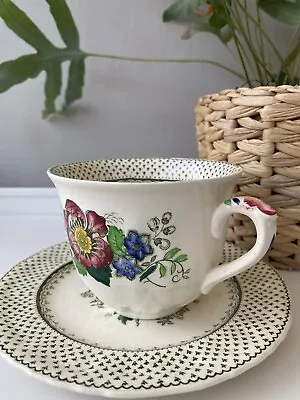 Vintage Masons Paynsley Green China Teacup And Saucer • £5