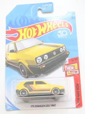 2018 Hot Wheels #171 Then And Now 5/10 VOLKSWAGEN GOLF MK2 Yellow Black BB825 • $7.98